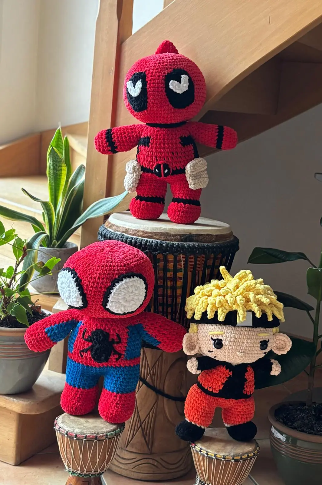 DeadPool, Spider-Man et Naruto version crochet